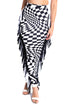 Checkered elastic high waist stretch bodycon maxi skirt by Puce Juniper, featuring a fitted silhouette and bold pattern.