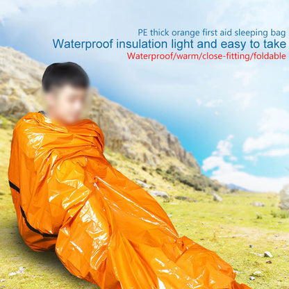 Teal Simba outdoor emergency sleeping bag for camping and first aid, compact and lightweight for outdoor survival situations.