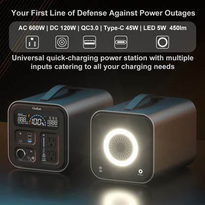 Lilac Milo outdoor power emergency portable power station with 550Wh capacity, solar generator for camping and outdoor use