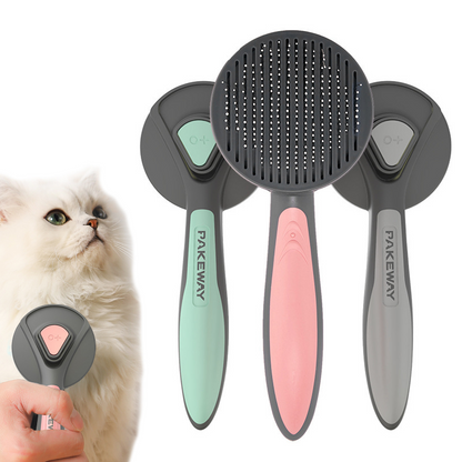 Lilac Milo pet grooming comb for cats and dogs, featuring fine and wide teeth for detangling and brushing pet hair.