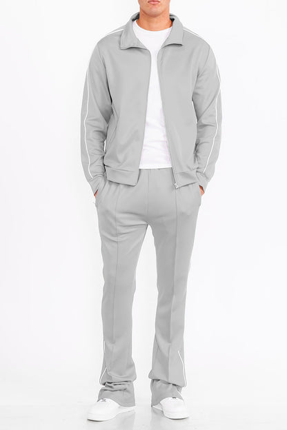 Lime Milo flare stacked track suit with matching jacket and pants, activewear set in stylish design, perfect for athletic wear.