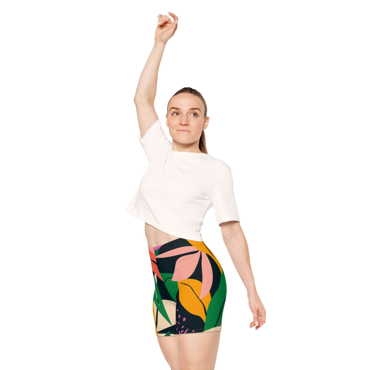 Women’s Puce Arrowwood biker shorts made of stretchy, comfortable fabric, featuring a high waist and sleek fit.