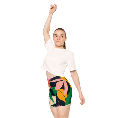 Women’s Puce Arrowwood biker shorts made of stretchy, comfortable fabric, featuring a high waist and sleek fit.