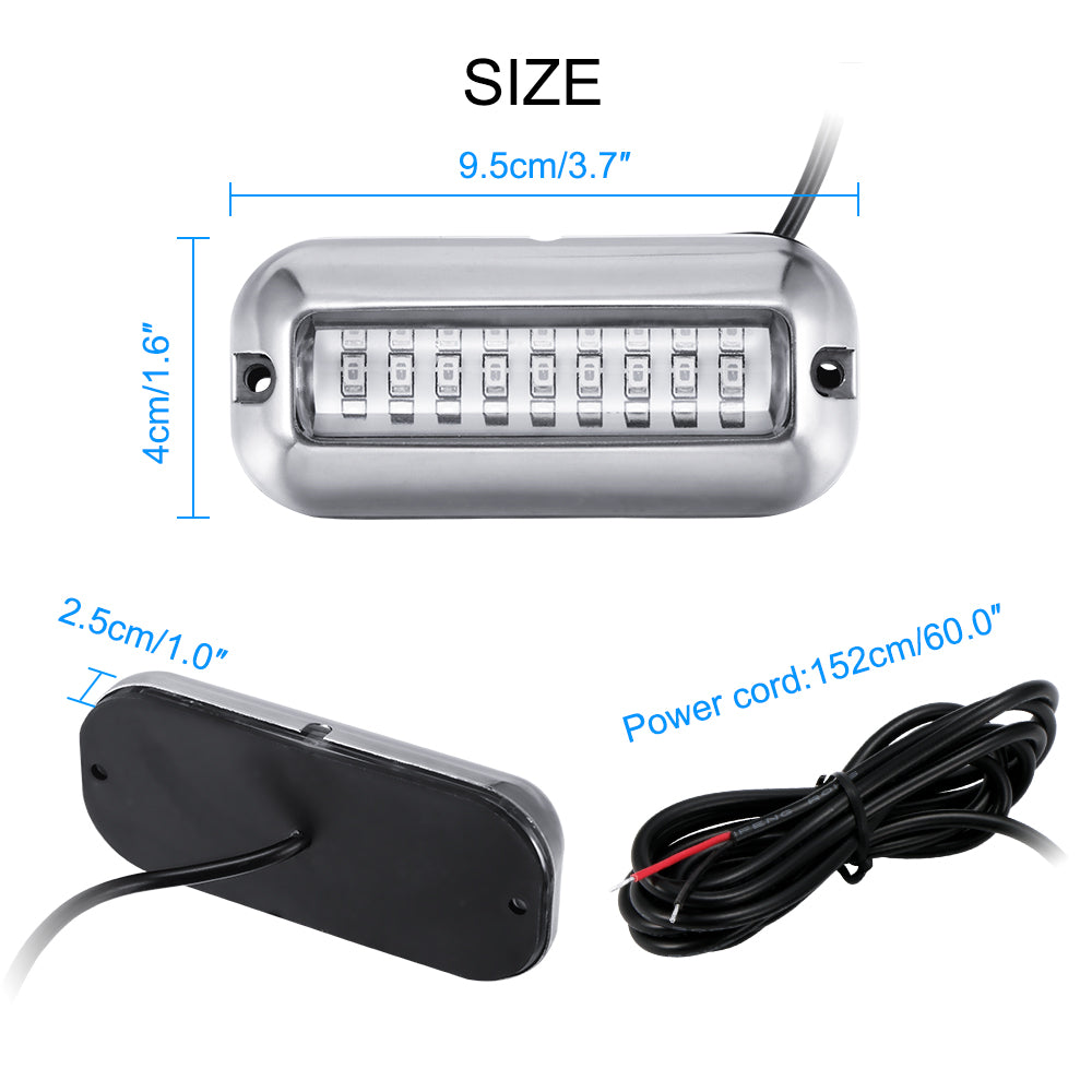 Stainless steel LED underwater pontoon ship light by Teal Simba, designed for home and garden outdoor aquatic lighting.