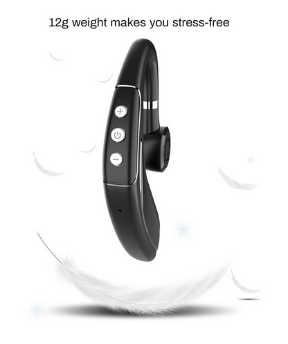 Teal Simba wireless Bluetooth 5.0 headset with long standby handsfree earbuds, black with inline controls and ear hooks for comfort