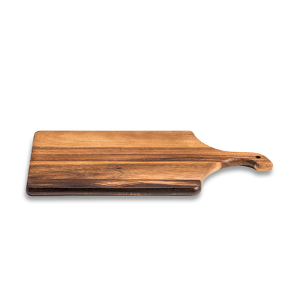 Azure Lily acacia wood slotted bread board, 10x18 inches, kitchen accessory with slotted design for slicing and serving bread.
