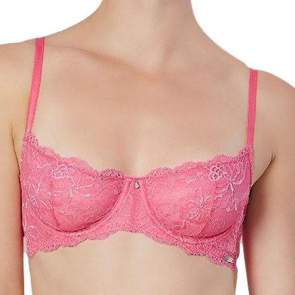 Lime Lucy Coquette lace demi cup bra from Montelle Intimates, featuring delicate black lace and supportive underwire.