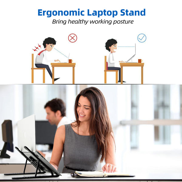 Foldable Teal Simba laptop holder with adjustable stand, portable desk stand for home and garden use, supporting ergonomic laptop setup.
