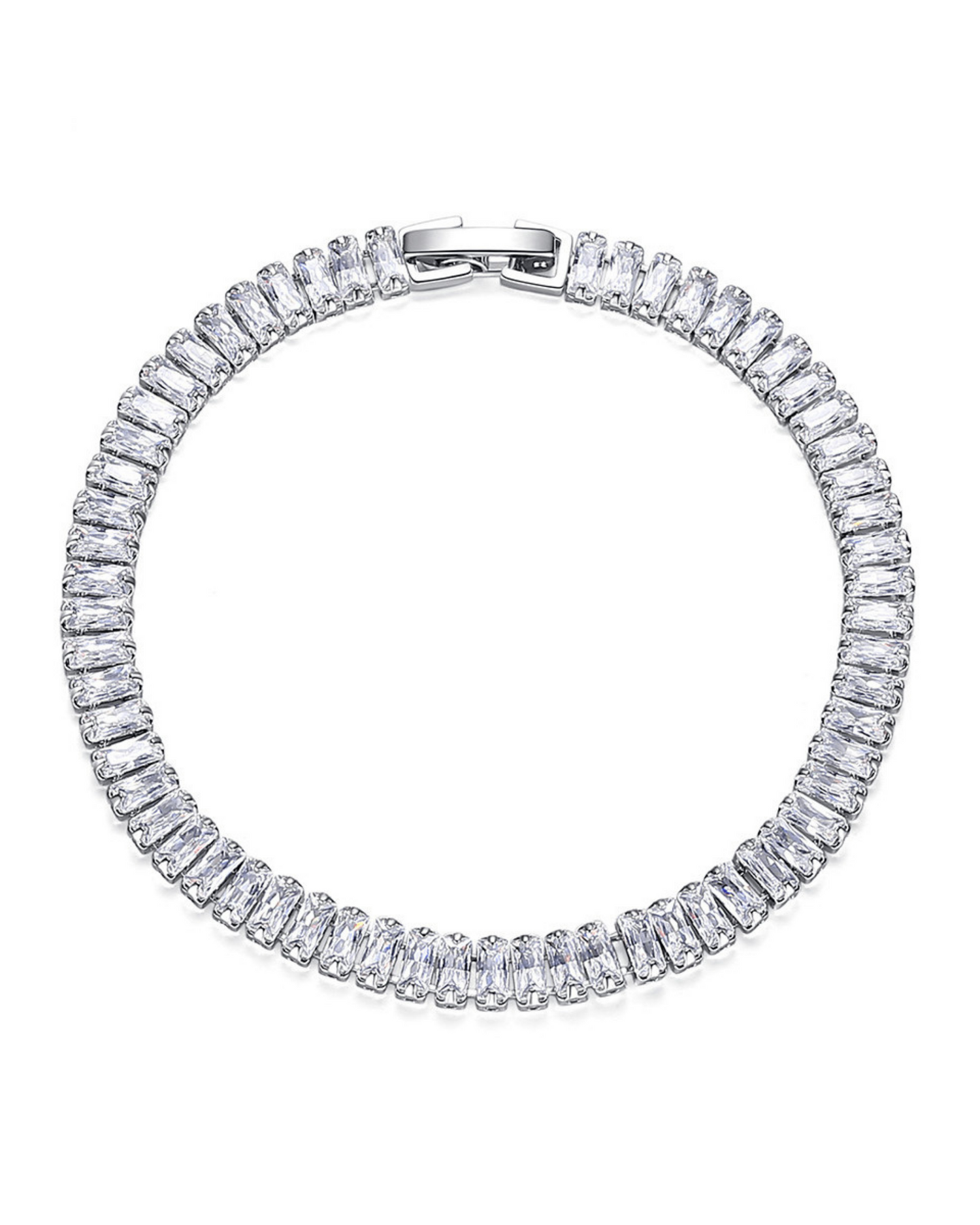 Sterling silver and 18k gold plated Icy Tennis Bracelet by Ultramarine Birch, featuring sparkling icy gemstone accents.