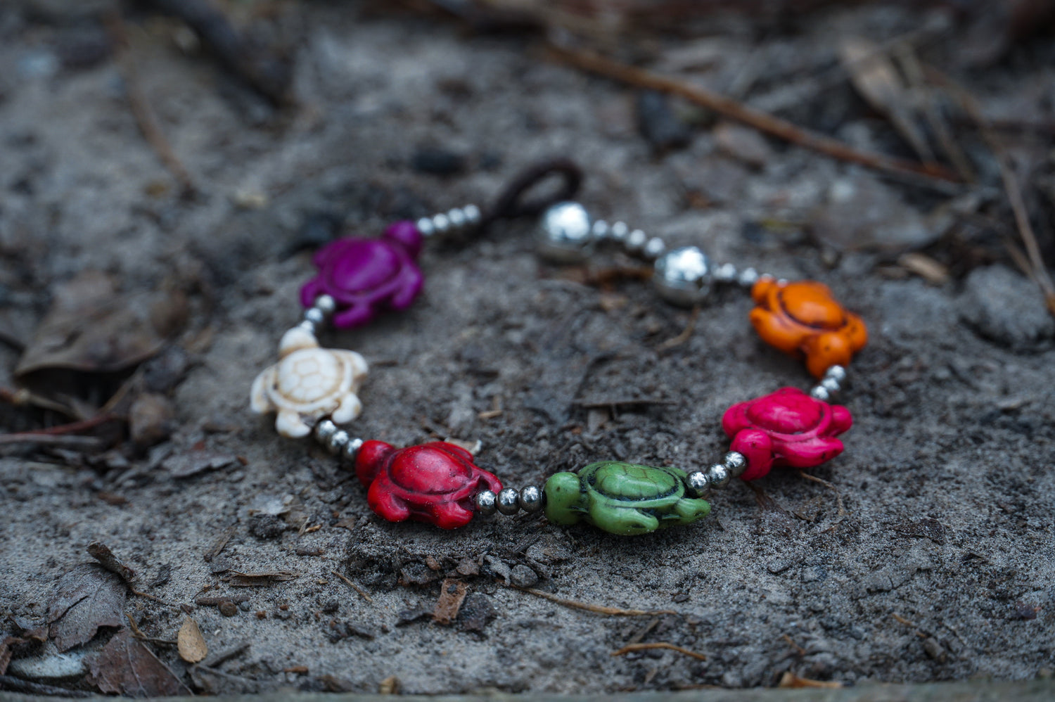 Turquoise Sea Turtle Boho Bracelet by Tan Smokey featuring beaded design and ocean-inspired charm for a stylish, casual look.