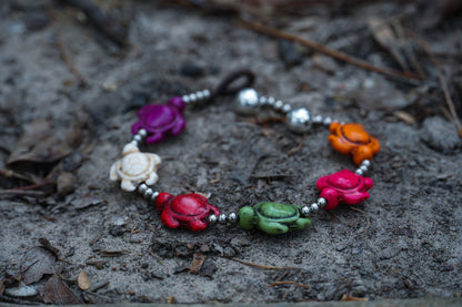 Turquoise Sea Turtle Boho Bracelet by Tan Smokey featuring beaded design and ocean-inspired charm for a stylish, casual look.