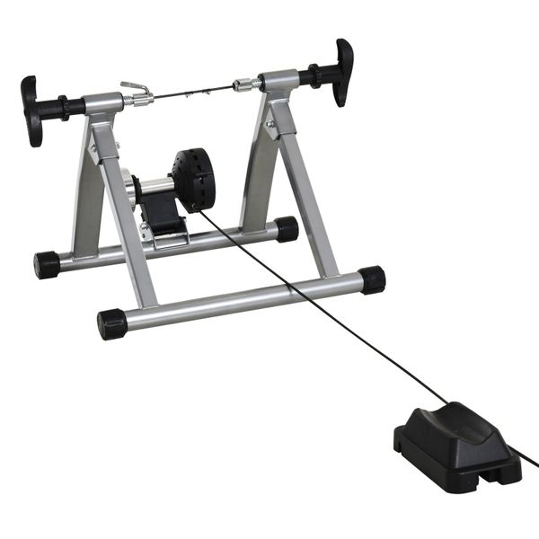 Indoor magnetic bike trainer stand by Taupe Shadow with 5-level resistance for indoor cycling workouts.