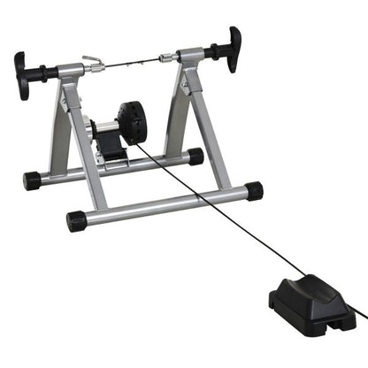 Indoor magnetic bike trainer stand by Taupe Shadow with 5-level resistance for indoor cycling workouts.
