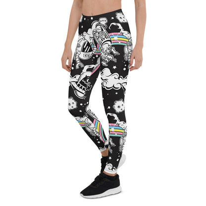 Maroon Sooty space-themed leggings for women with galaxy print, form-fitting design, and comfortable stretch fabric.