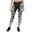 Maroon Sooty Valkyrie Capri Leggings for women, activewear with a comfortable fit and stylish design, shown on a model.