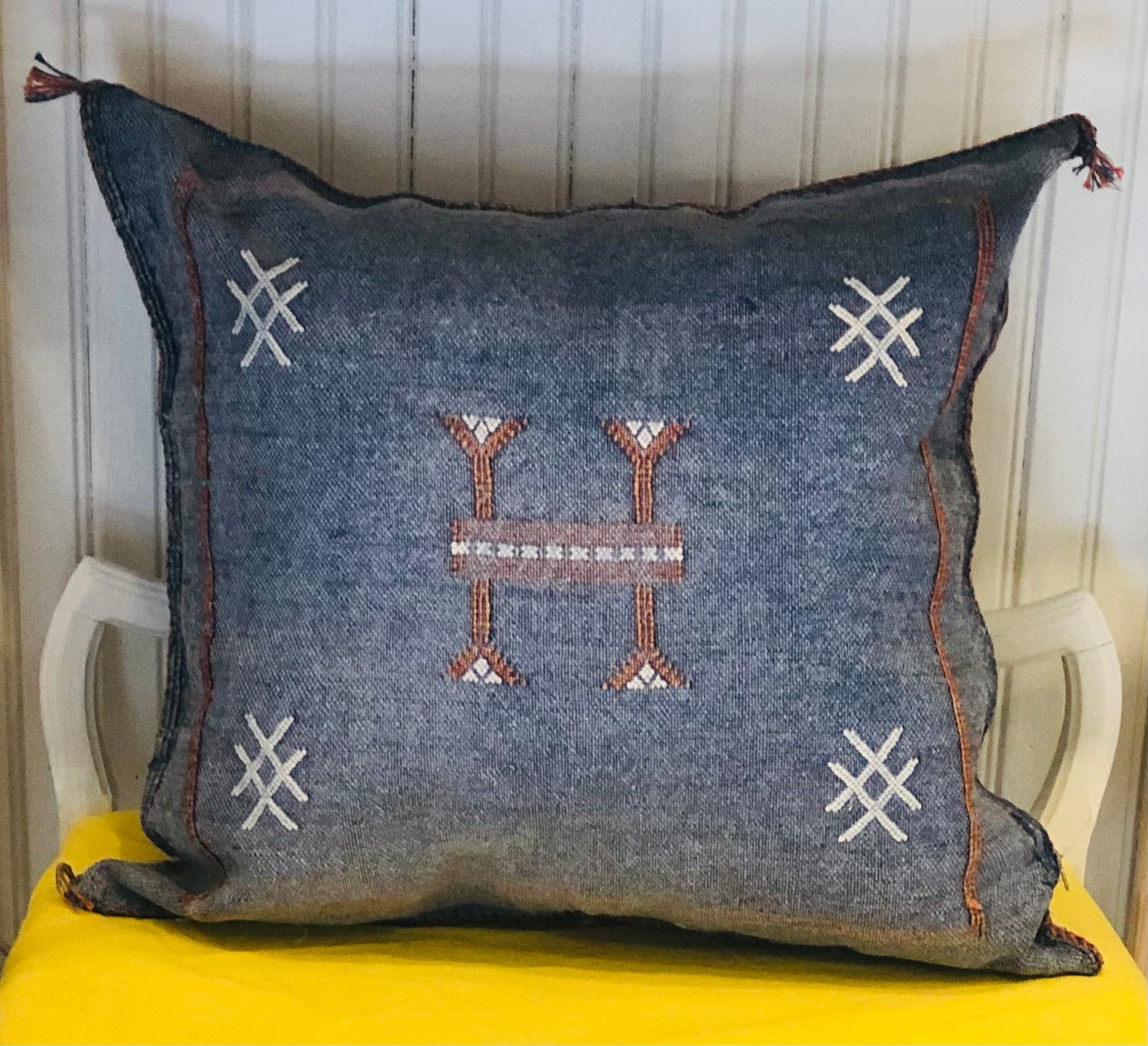 Pink Eurynome denim cactus silk home decor piece featuring textured fabric and cactus-inspired design for stylish interior accents.