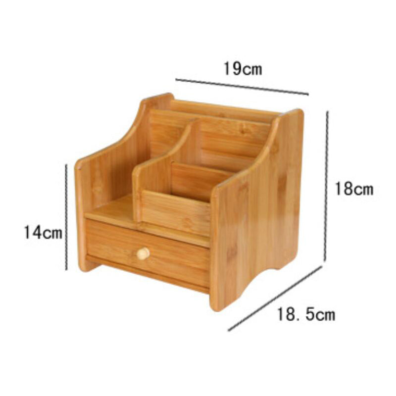 Fuchsia Molly bamboo storage box for organization, showing a sleek rectangular container with a natural bamboo finish.