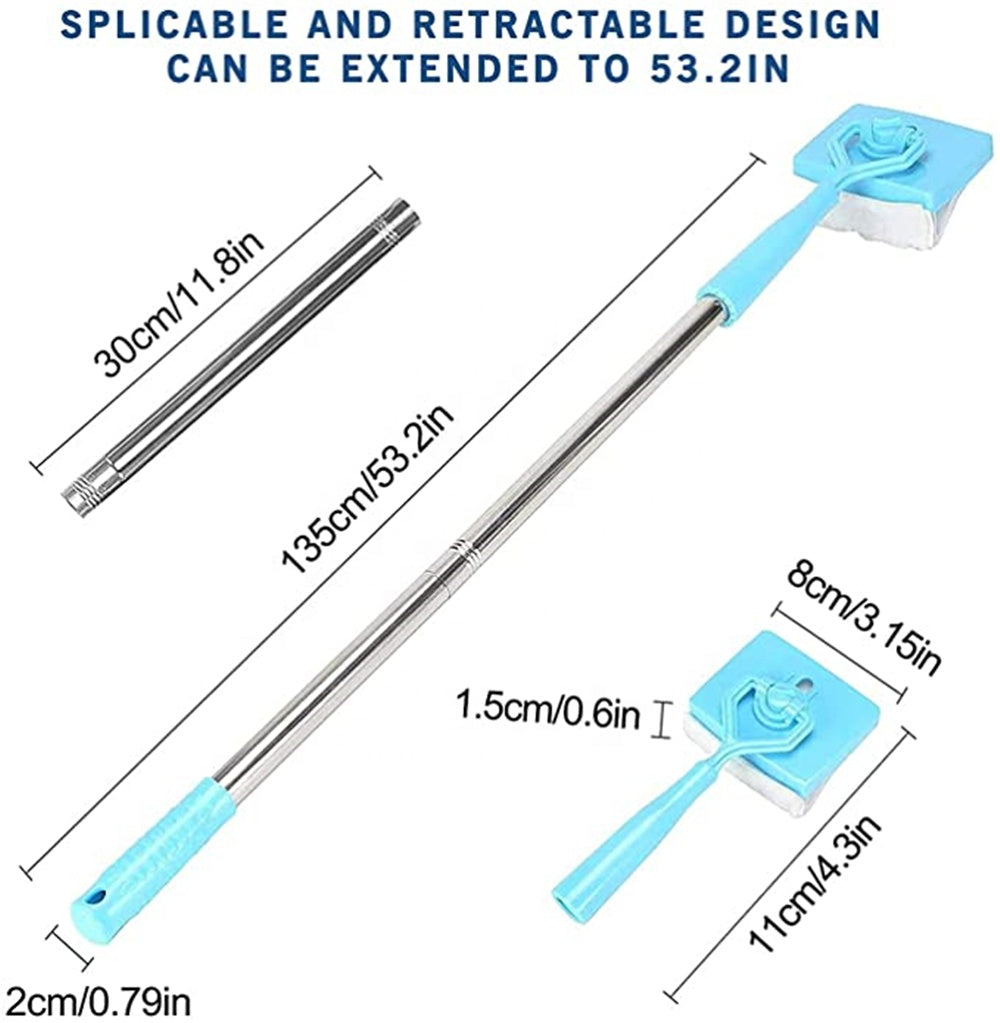 Teal Simba Baseboard Buddy retractable cleaning brush mop for household use, featuring a universal design for easy home cleaning.