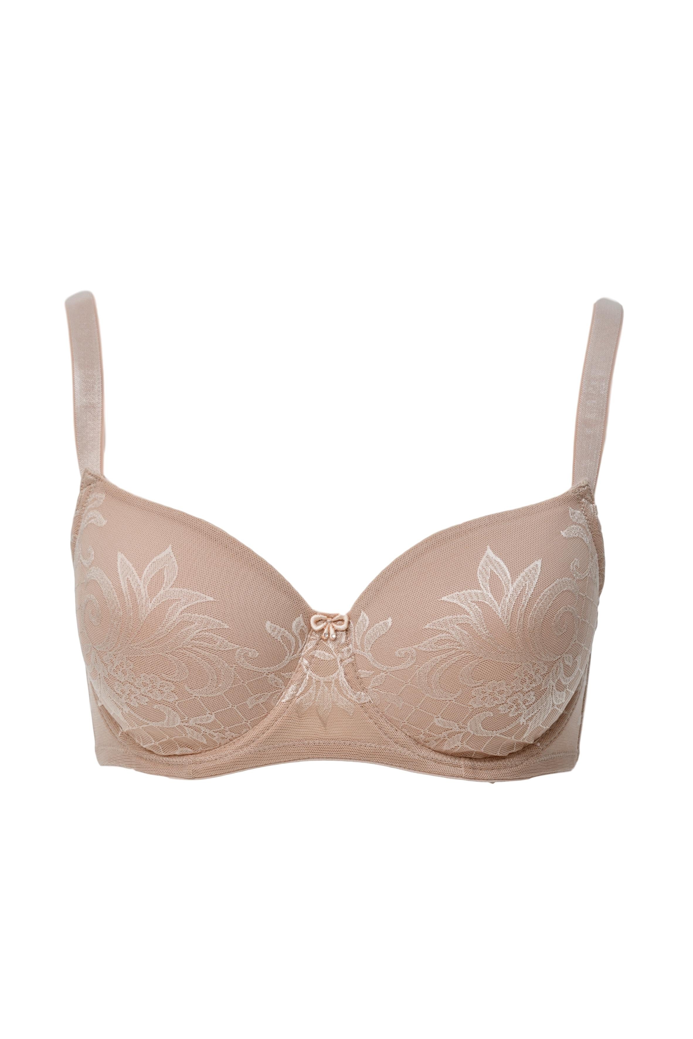 Turquoise Atalanta free collection line bra with spacer cups, showcasing soft lingerie and supportive undergarment design.