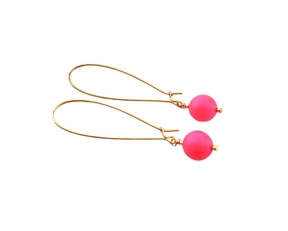 Mint Green Briseis Neon Bead Dangle Earrings with vibrant neon beads and silver hooks, stylish and colorful jewelry accessory.
