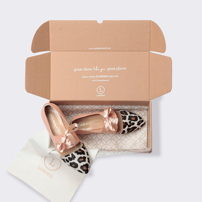 Pink Tulip Sapien calf hair leather flats, stylish and comfortable women&