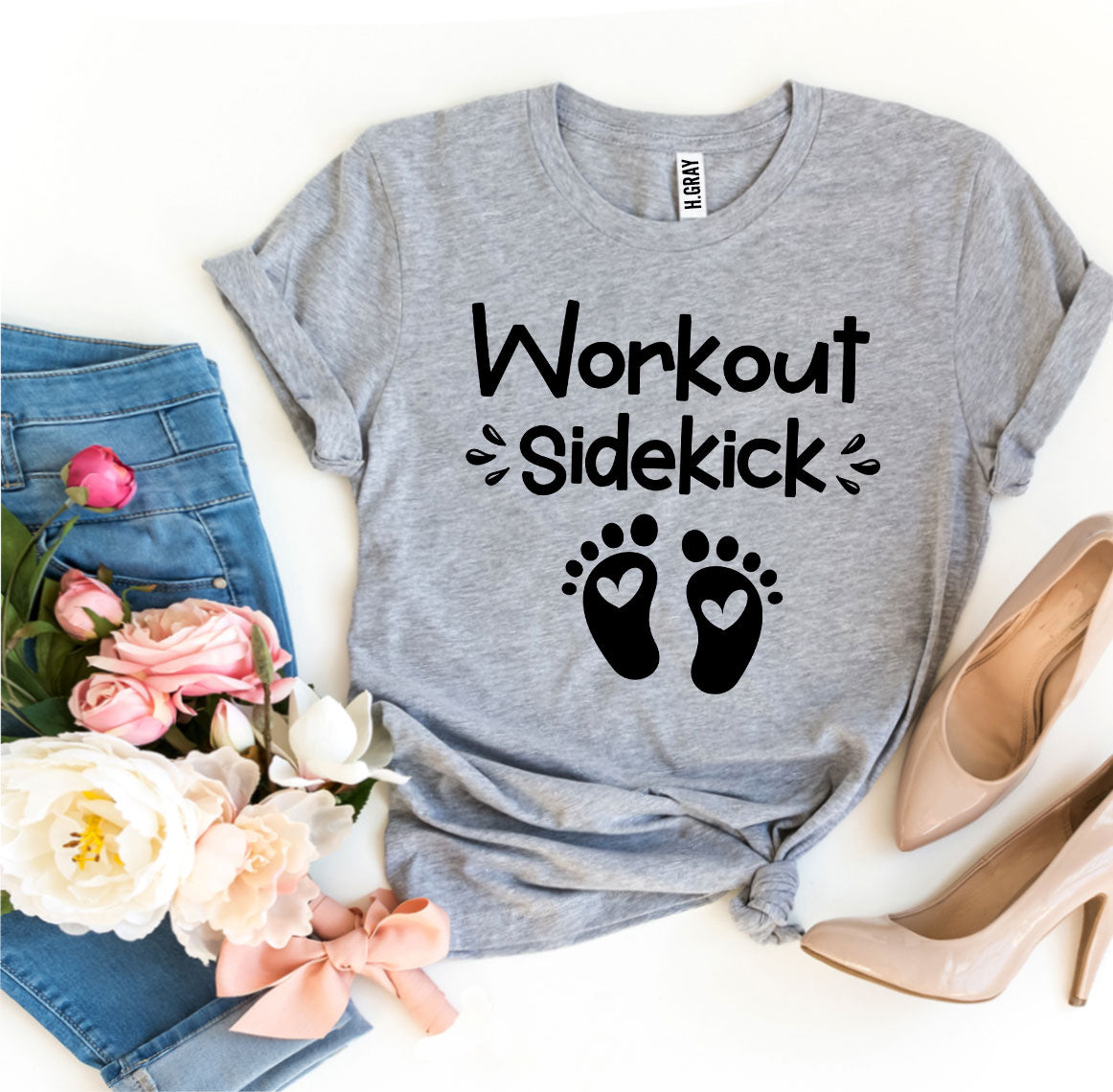 Agate Workout Sidekick T-shirt showing a fitted athletic T-shirt in athletic fabric with logo on the chest.