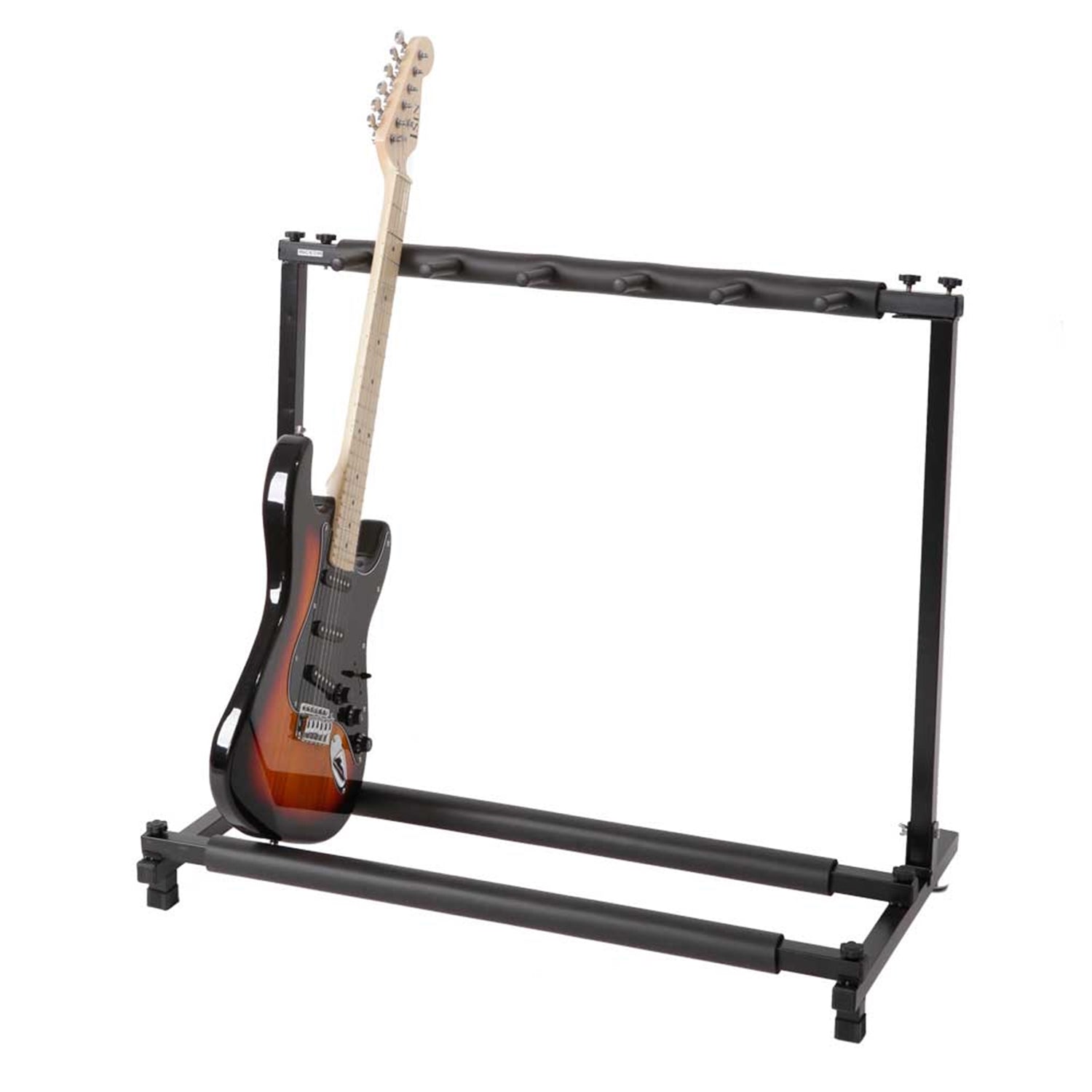 Lilac Milo triple folding guitar holder rack stand for home and garden, with three padded arms for secure guitar storage.