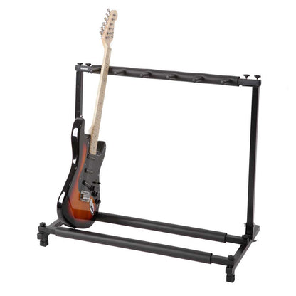 Lilac Milo triple folding guitar holder rack stand for home and garden, with three padded arms for secure guitar storage.