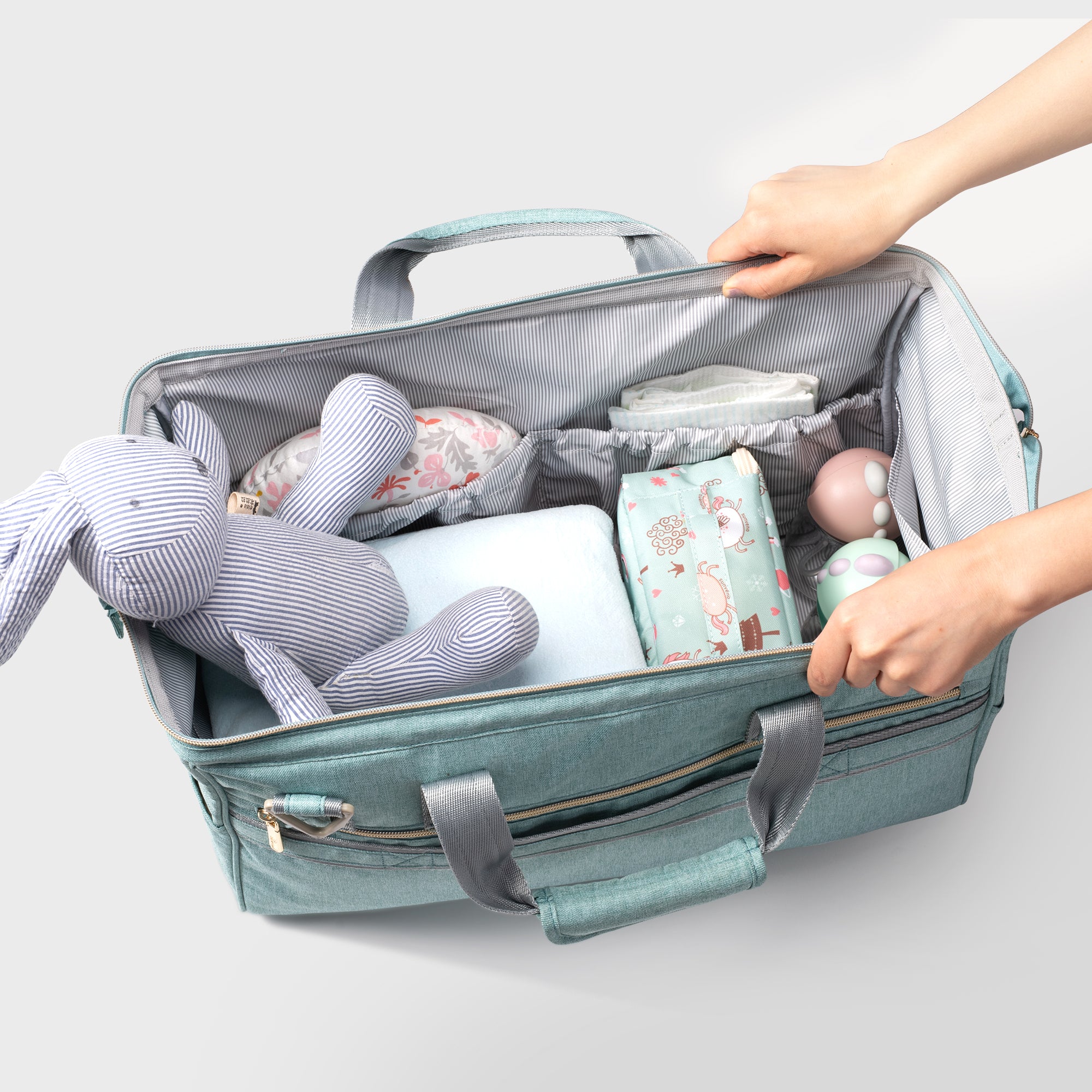 Maroon Chronos 3-in-1 weekender travel luggage with multiple compartments and adjustable straps for parent travel accessories.