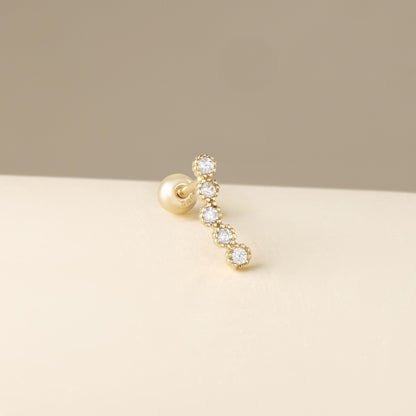 Blue Chrysippus 14K solid gold Xavia earrings featuring elegant hoop design with a polished finish and secure clasp.