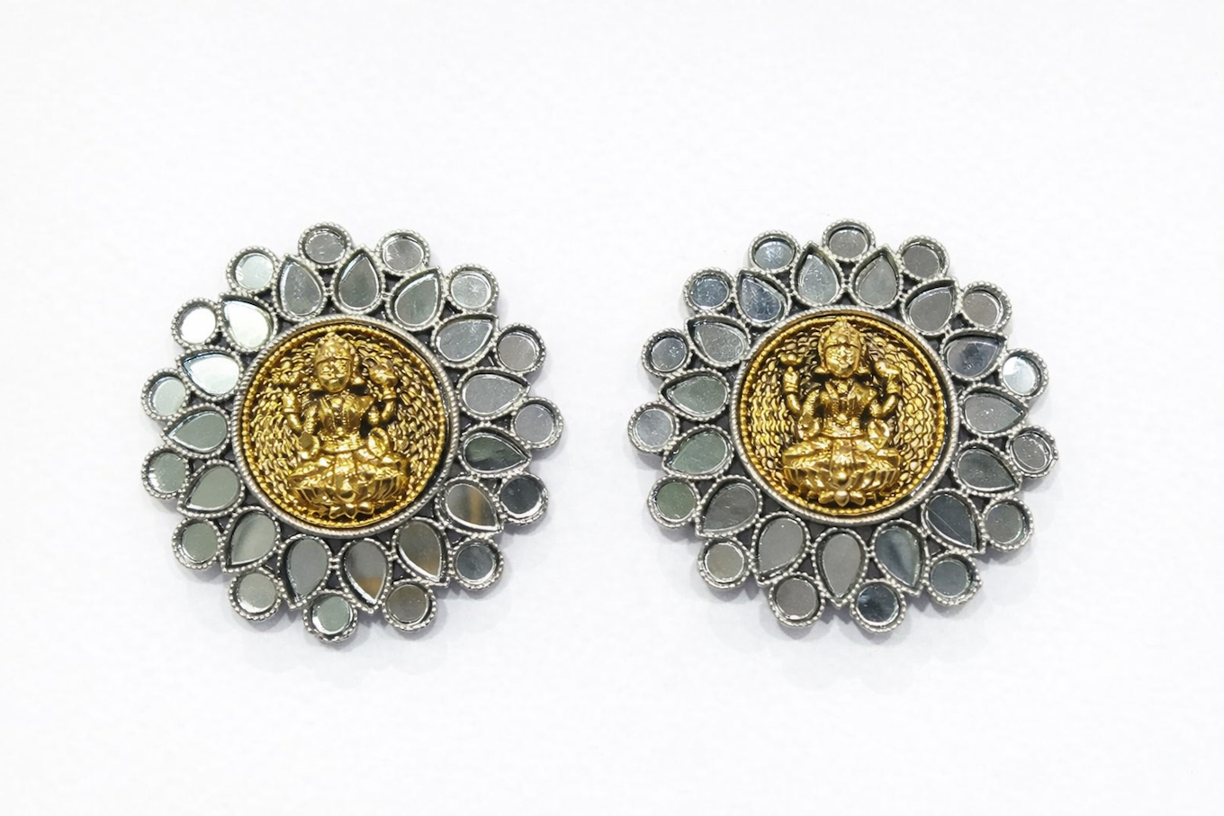 Gold plated earrings for women with stylish design by Gray Chloe, featuring elegant and shiny jewelry.