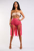 Pink fringed mesh shorts by Puce Juniper, designed for party-ready style, featuring a sexy and trendy short leg cut.