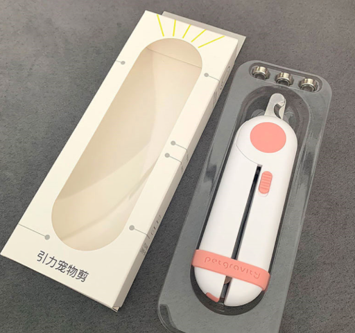Lilac Milo LED cat nail clipper and trimmer with stainless steel blades and ergonomic handle for pets grooming.