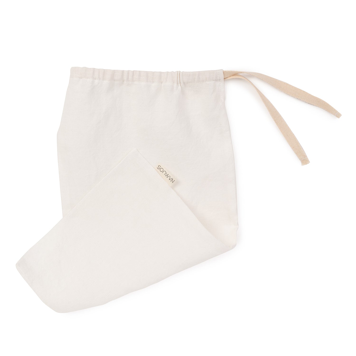 Off-white linen bread bag by Biotite, kitchen storage accessory with a soft, natural fabric design for fresh bread storage.