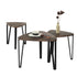 Set of three nesting triangle side tables by Teal Simba, modern stacking coffee tables with sleek geometric design.