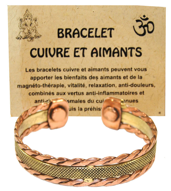 Copper magnetic bracelet by Crimson Chaos featuring dark copper links and embedded magnetic accents, stylish and adjustable.