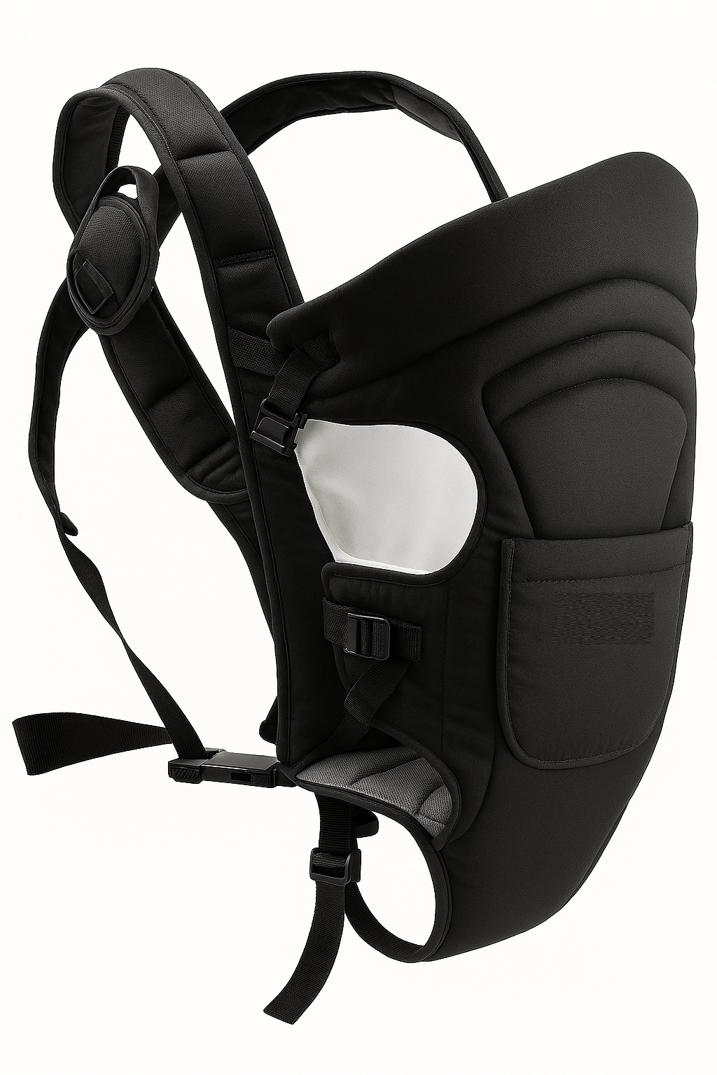 Gray Themis 3-in-1 ergonomic adjustable sling carrying bag for kids and babies, black and grey, with padded straps and versatile design.