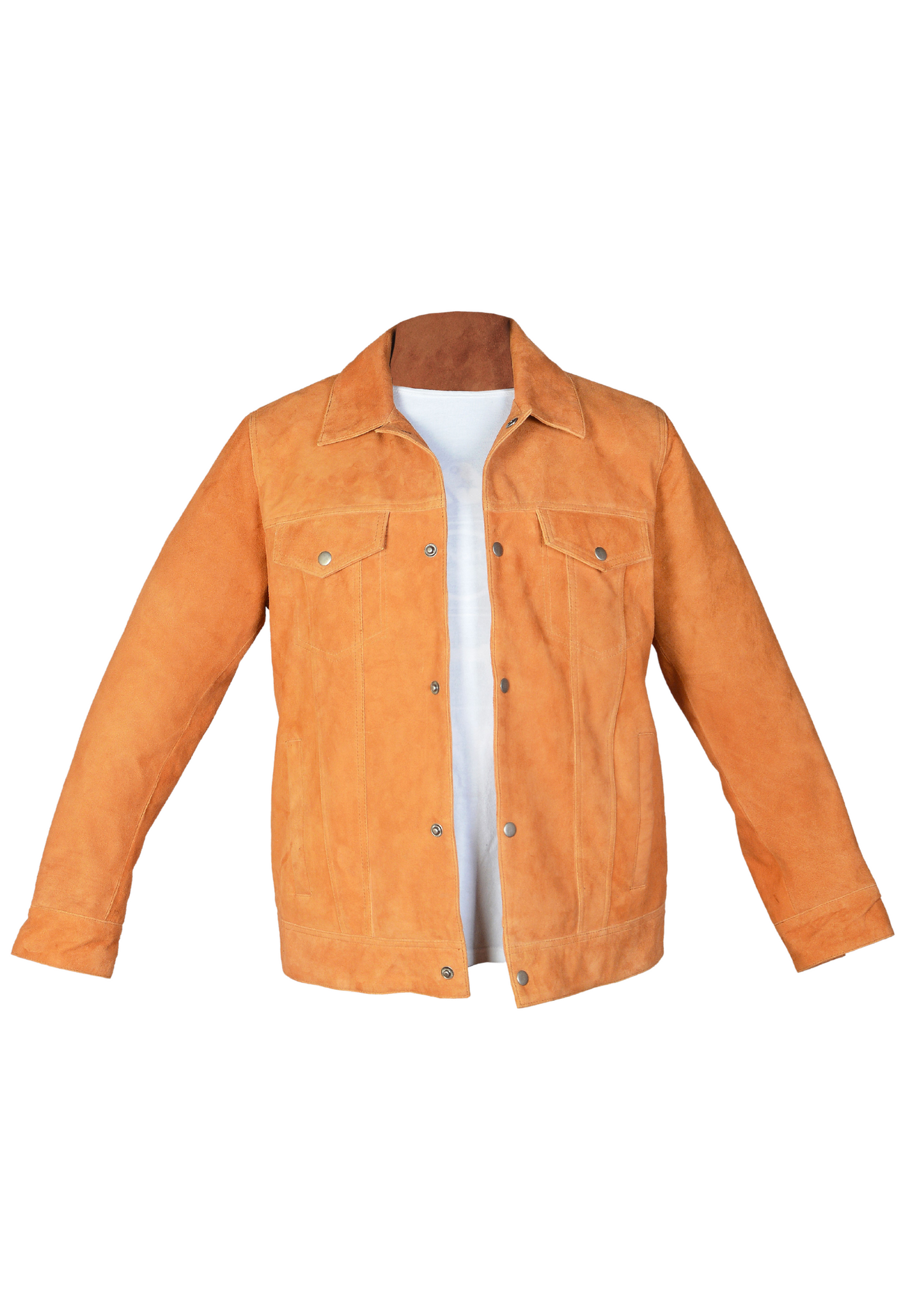 Light brown sheepskin suede leather men&