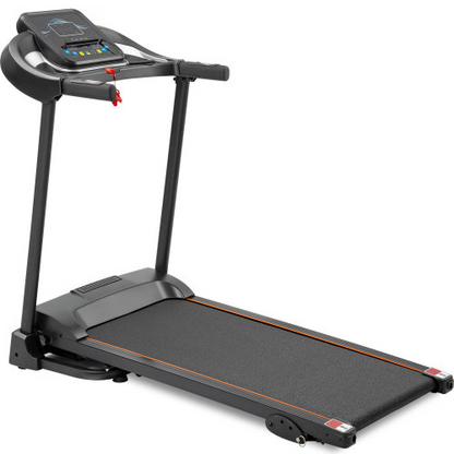 Lilac Milo compact folding treadmill for running and jogging, with a motorized belt and adjustable speed for home fitness.