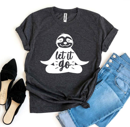 Agate Let It Go T-shirt featuring a casual fit with bold printed text, perfect for everyday wear and relaxed style.