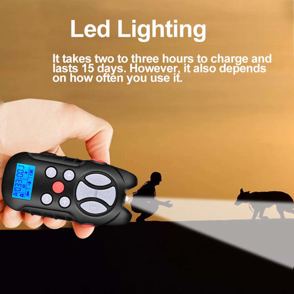 Teal Simba dog training electric collar with remote control, featuring three training modes for effective pet behavior training.