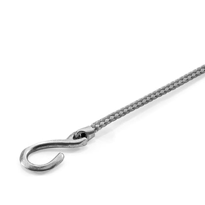 Silver and rope bracelet from Magenta Sooty featuring a classic grey Heysham design with intricate details.