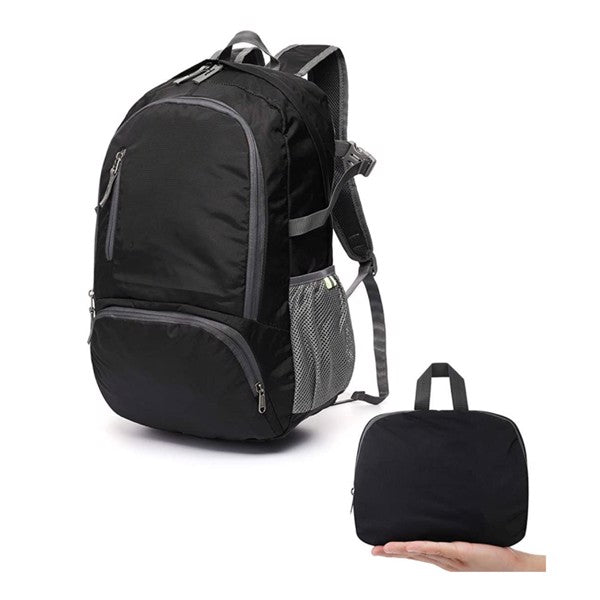 Teal Simba folding ultralight laptop and sport backpack, compact and portable for outdoor activities and travel.