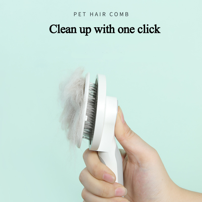 Lilac Milo UFO pet massage comb for cats and dogs, grooming brush with ergonomic handle for gentle detangling and massaging pets.