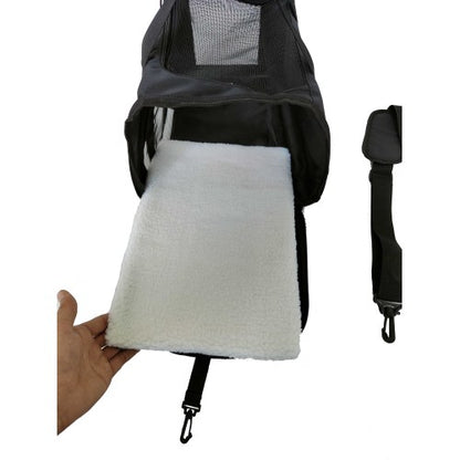 Teal Simba pet backpack carrier for cats and dogs showing mesh panels and adjustable straps for comfortable travel.