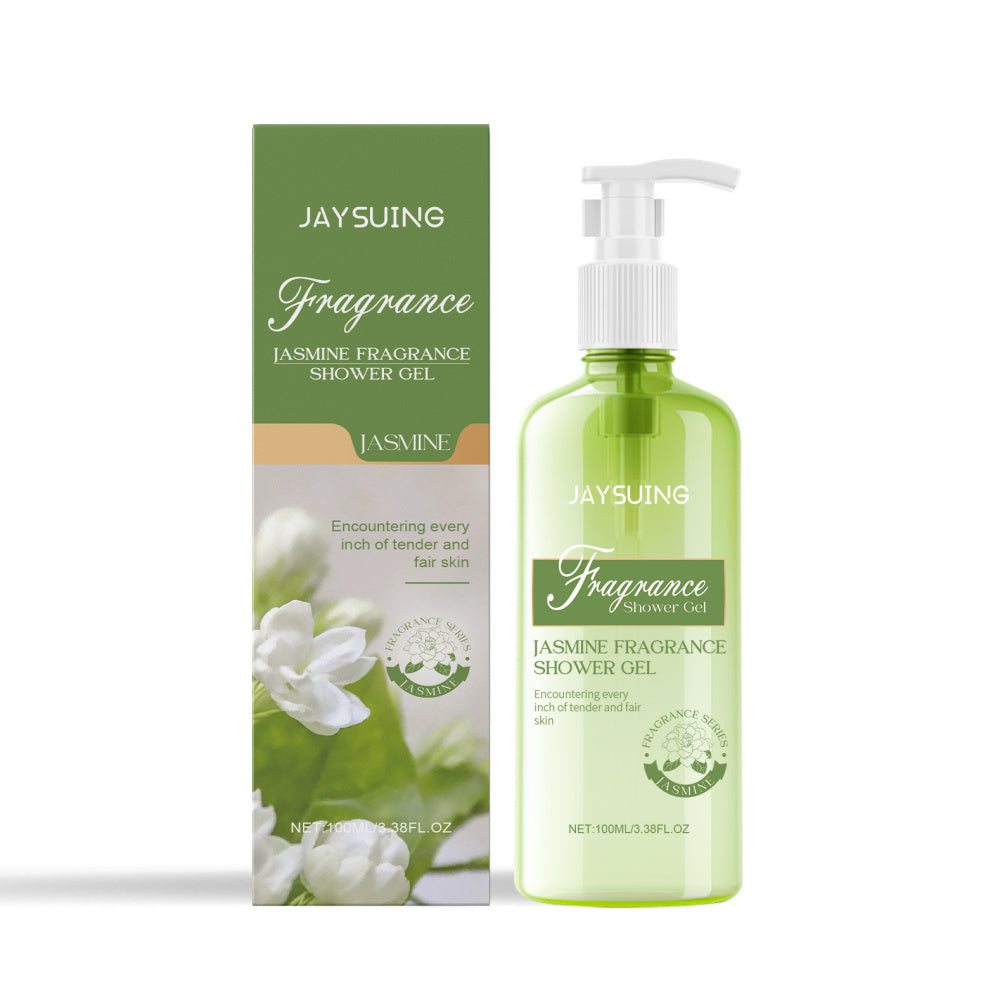 Carmine Juneberry Botanical Shampoo &amp; Shower Set with natural plant ingredients, displayed with bottles and botanical elements.