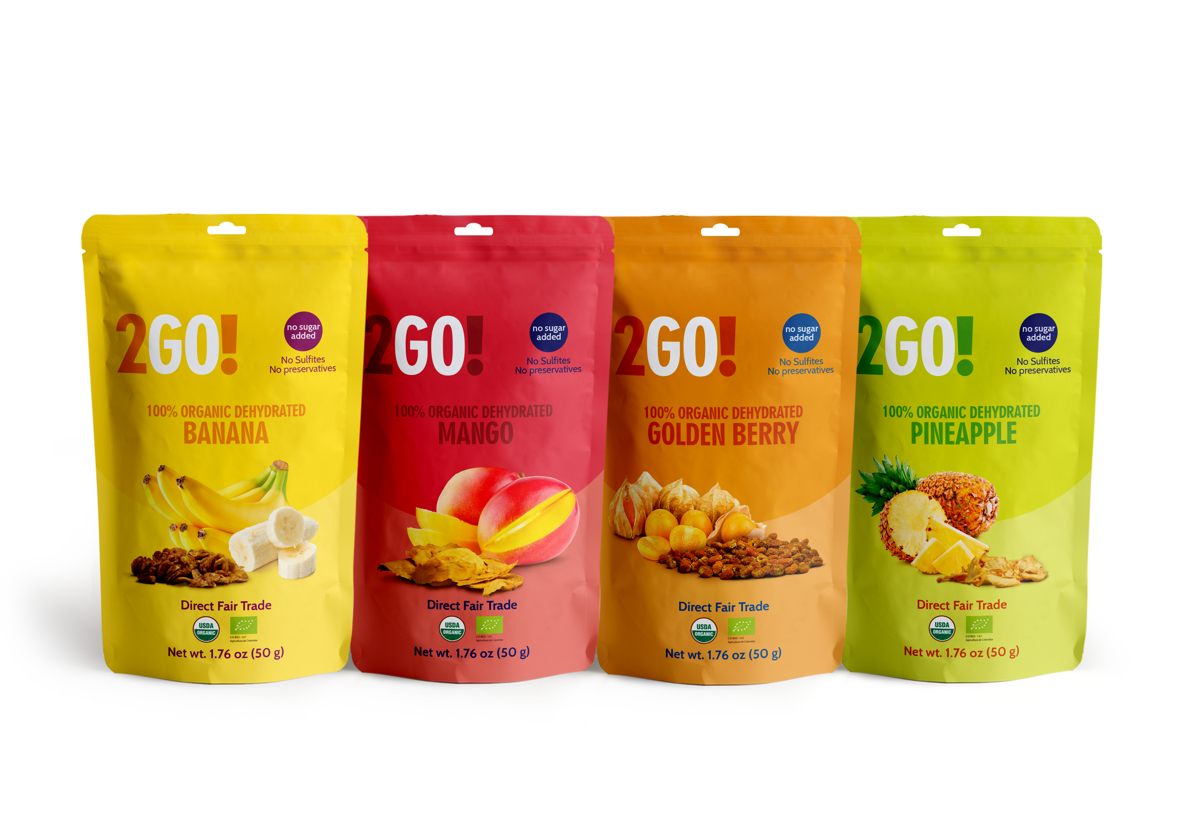 Assorted organic dried fruits from Maroon Hades 2GO! ® Dried Fruit Variety Pack, including apricots, mangoes, and cranberries.