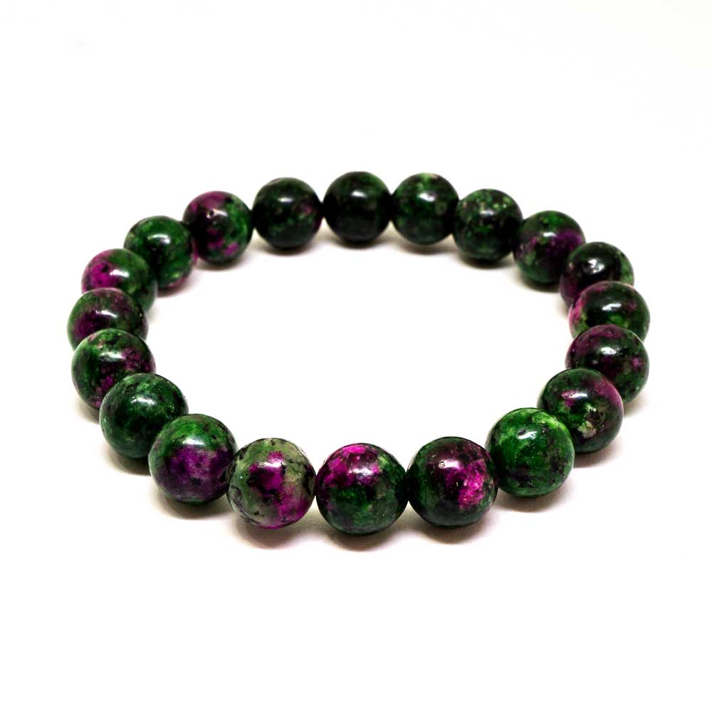 Red sapphire beaded bracelet by Blue Winterberry featuring polished red sapphires on a delicate jewelry chain.