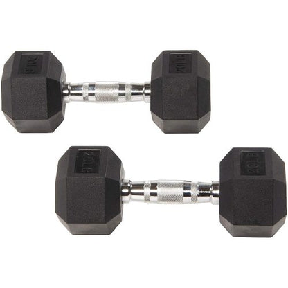 Teal Simba BalanceFrom Rubber Encased Hex Dumbbell Single DB20S for strength training and fitness workouts