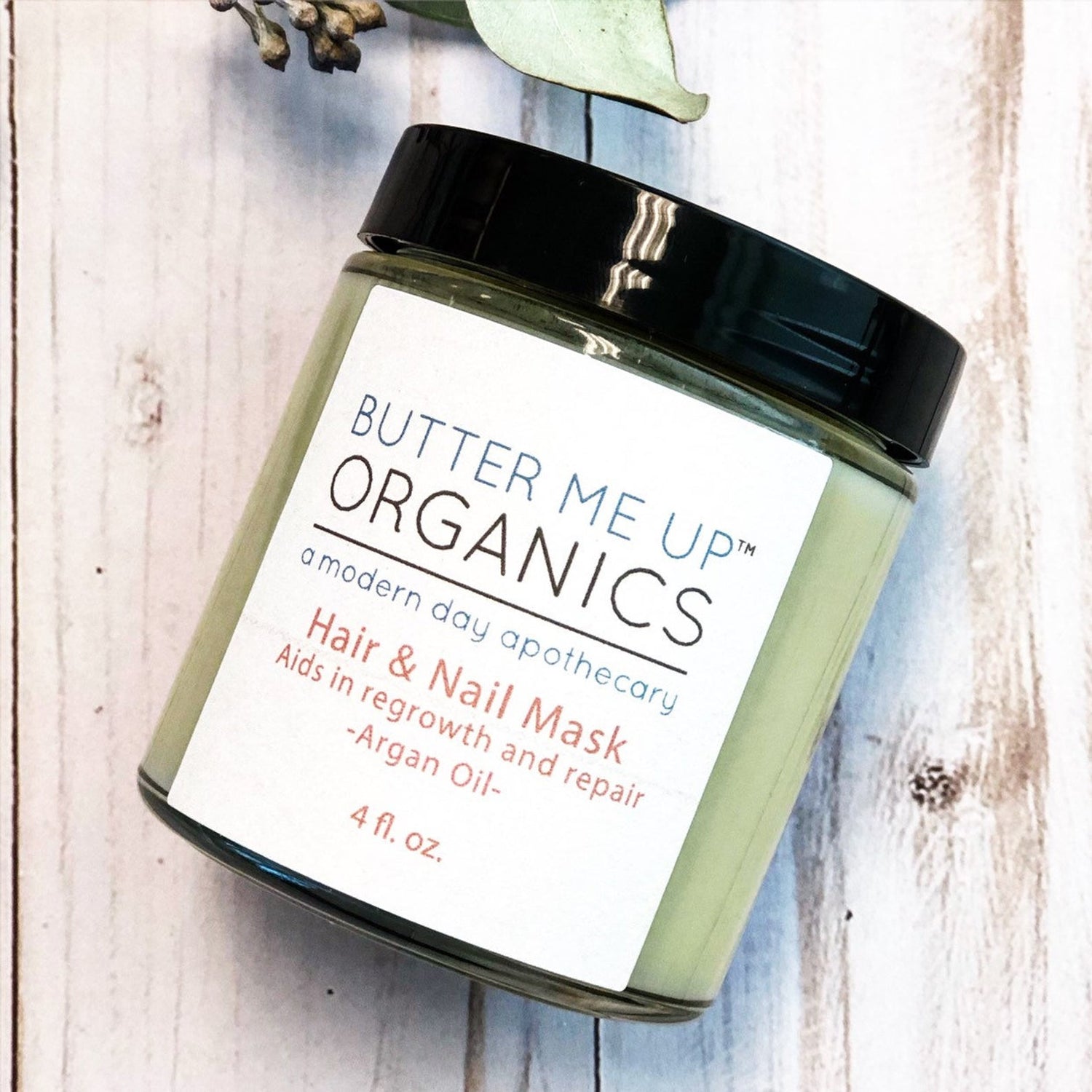 White Smokey Hair &amp; Nail Mask for long hair growth and healthy hair care, featuring a creamy texture in a white jar.